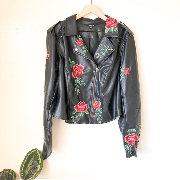 torrid Jackets & Blazers - Torrid | Embroidered Leather Jacket